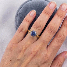 2 Carats Solitaire Ring Genuine Yellow Gold Sri Lankan Sapphire