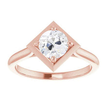 2 Carats Solitaire Ring Old Mine Cut Real Diamond Kite Style Jewelry