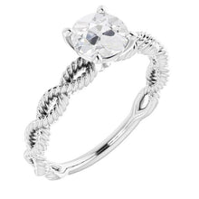 2 Carats Solitaire Round Old Miner Natural Diamond Ring Infinity Rope Style
