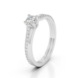 2 Carats Solitaire With Accent Natural Diamonds Ring Prong Set White Gold
