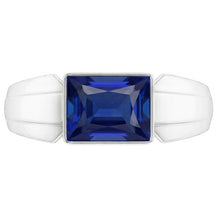 2 Carats Solitaire Womens Ring Princess Ceylon Sapphire Bezel Set