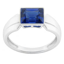 2 Carats Solitaire Womens Ring Princess Ceylon Sapphire Bezel Set