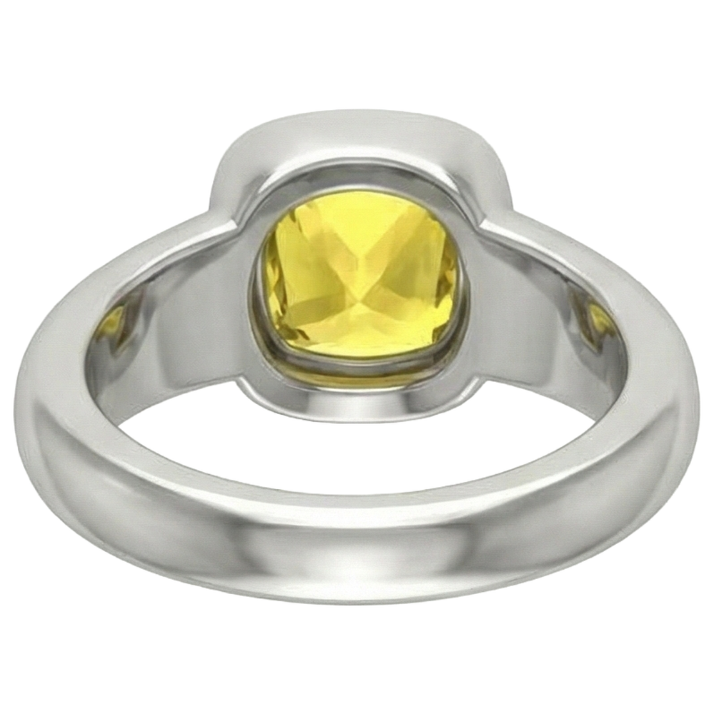 2 Carats Solitaire Yellow Sapphire Ring Gold Jewellery
