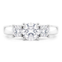 2 Carats Three Stone Round Cut Natural Earth Mined DIAMOND ( NOT LAB GROWN ) Ring White Gold 14K New