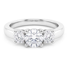 2 Carats Three Stone Round Cut Natural Earth Mined DIAMOND ( NOT LAB GROWN ) Ring White Gold 14K New