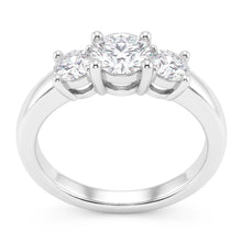 2 Carats Three Stone Round Cut Natural Earth Mined DIAMOND ( NOT LAB GROWN ) Ring White Gold 14K New
