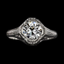 2 Carats Vintage Style Round Old Cut Genuine Diamond Solitaire Wedding Ring