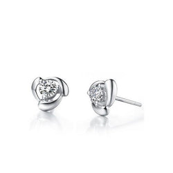 2 Carats Women Round Cut Real Natural Earth Mined Diamonds Stud Earrings