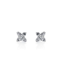 2 Carats Women Studs Earring Natural Round Cut Diamonds