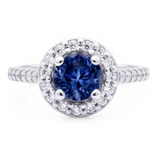 2 Ct. Blue Halo Natural Earth Mined DIAMOND ( NOT LAB GROWN ) Gemstone Ring White Gold