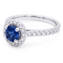2 Ct. Blue Halo Natural Earth Mined DIAMOND ( NOT LAB GROWN ) Gemstone Ring White Gold