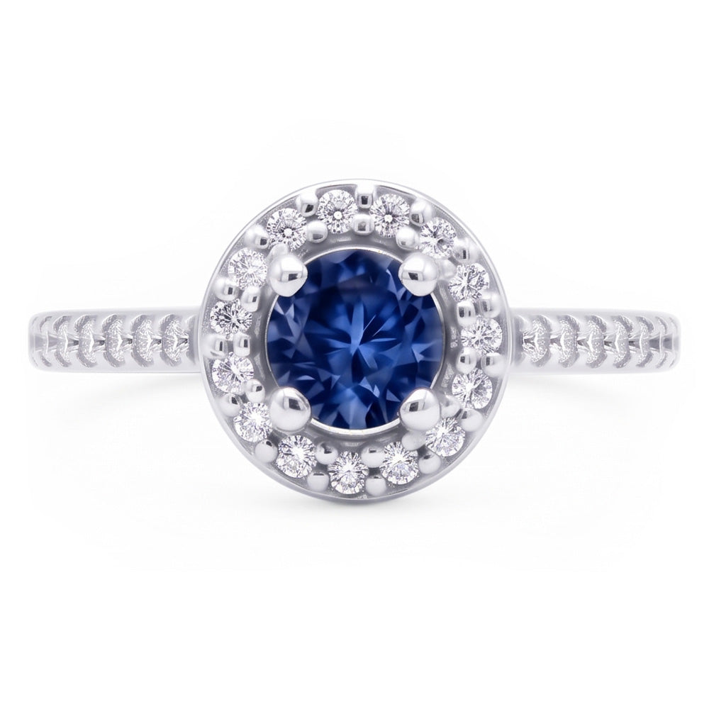 2 Ct. Blue Halo Natural Earth Mined DIAMOND ( NOT LAB GROWN ) Gemstone Ring White Gold