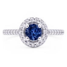 2 Ct. Blue Halo Natural Earth Mined DIAMOND ( NOT LAB GROWN ) Gemstone Ring White Gold