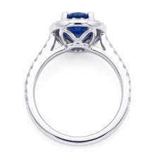 2 Ct. Blue Halo Natural Earth Mined DIAMOND ( NOT LAB GROWN ) Gemstone Ring White Gold