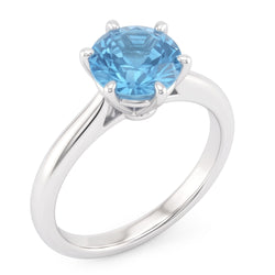 2 Ct Blue Natural Earth Mined Diamond Engagement Gemstone Ring White Gold