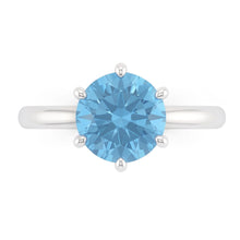 2 Ct Blue Natural Earth Mined Diamond Engagement Gemstone Ring White Gold