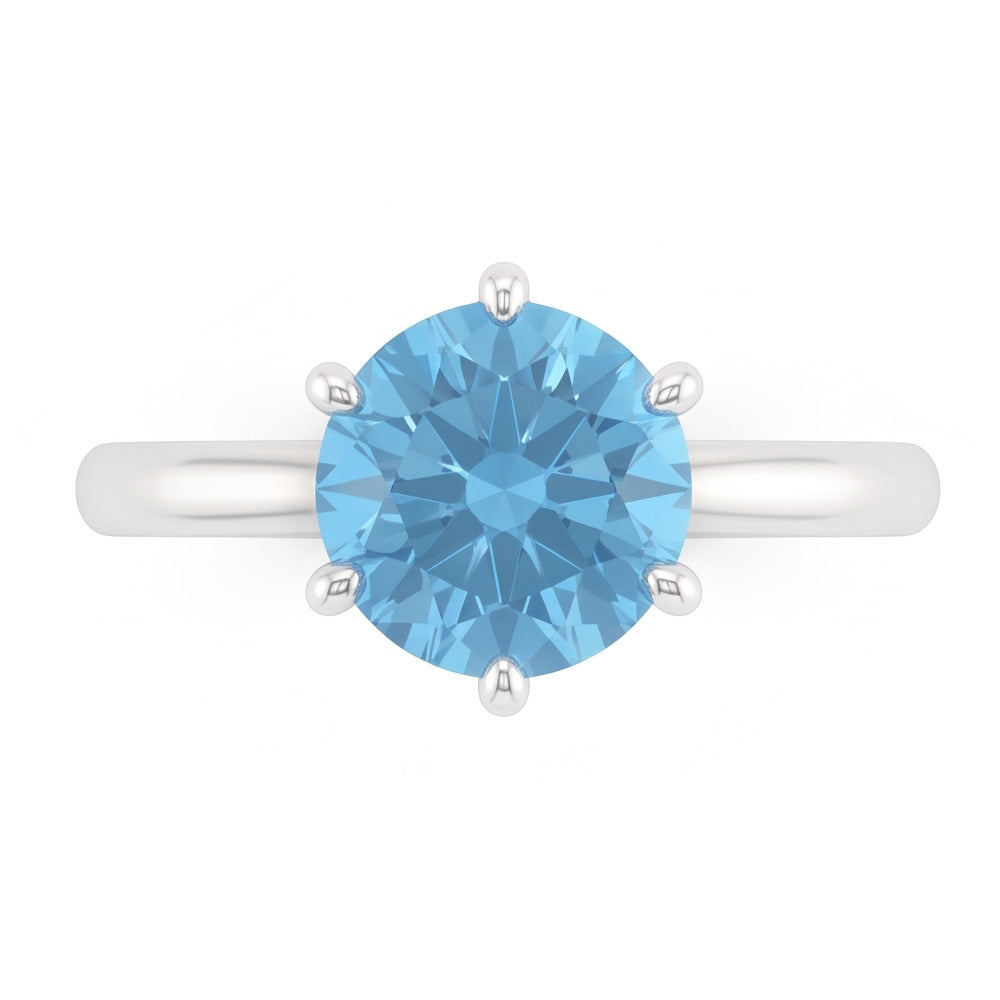 2 Ct Blue Natural Earth Mined Diamond Engagement Gemstone Ring White Gold