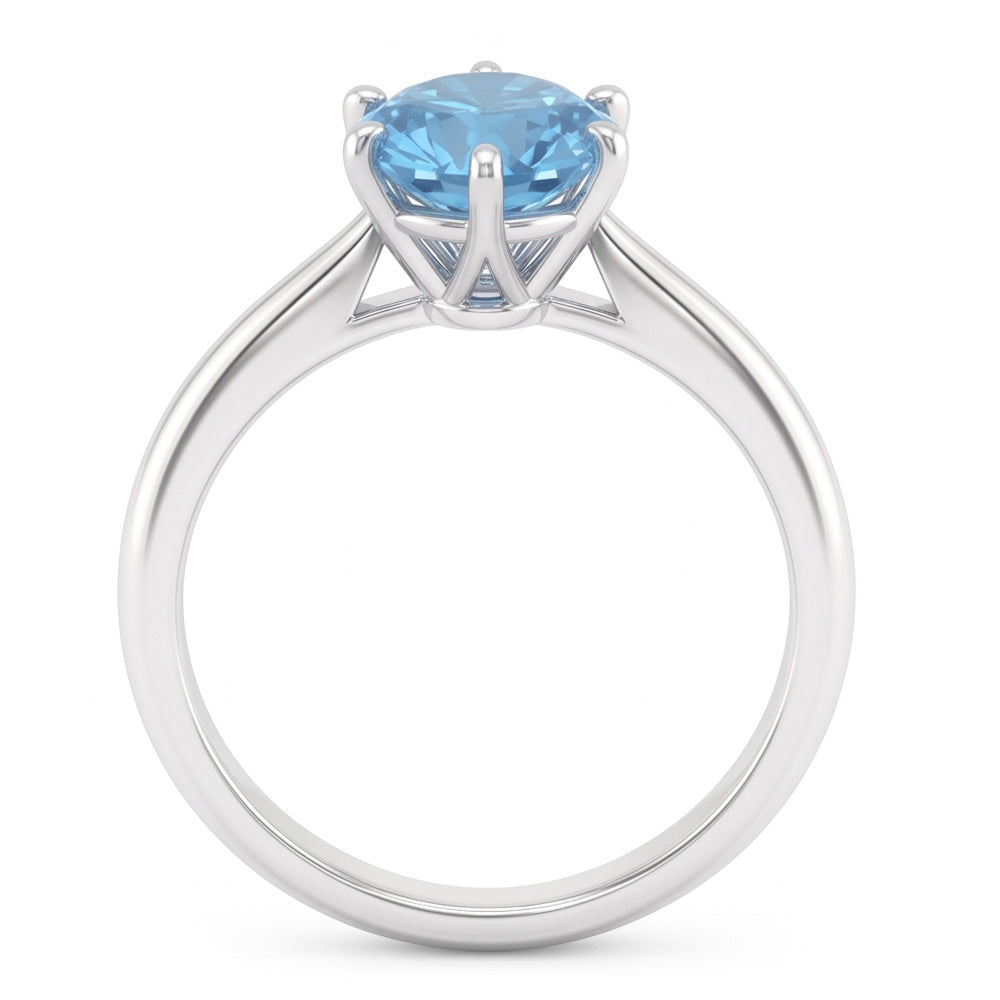 2 Ct Blue Natural Earth Mined Diamond Engagement Gemstone Ring White Gold
