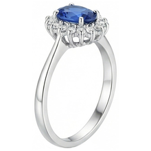 2 Ct Ceylon Sapphire With Natural Earth Mined Diamond Anniversary Ring White Gold 14K