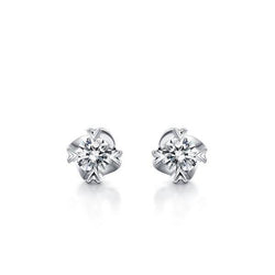 2 Ct Gorgeous Genuine Round Cut Diamonds Lady Studs Earrings White Gold