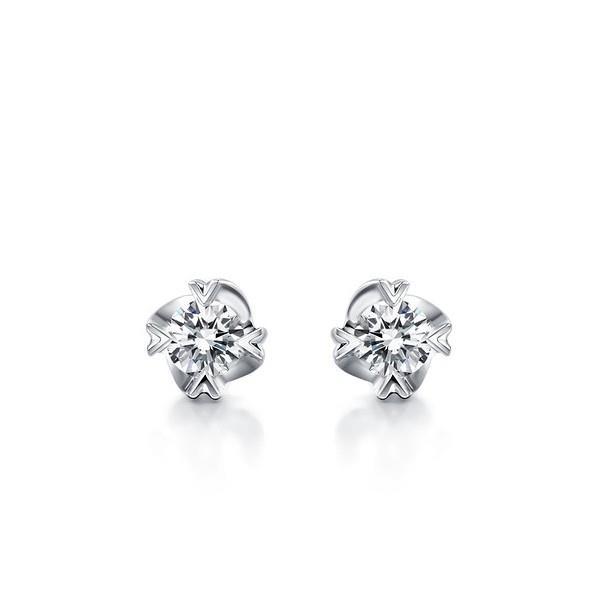 2 Ct Gorgeous Genuine Round Cut Diamonds Lady Studs Earrings White Gold