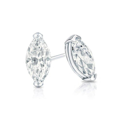 2 Ct Gorgeous Marquise Cut Solitaire Genuine Diamond Stud Earring White Gold