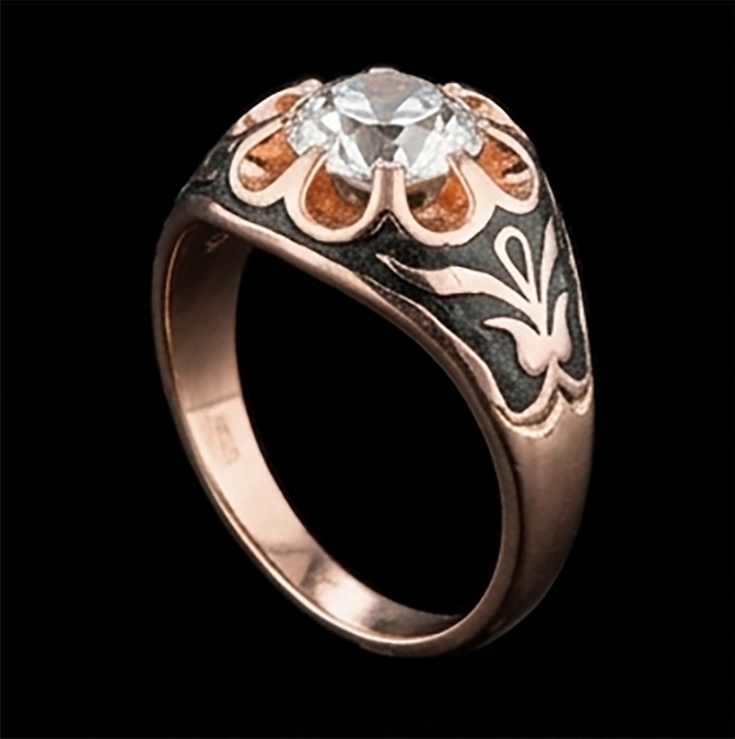 2 Ct Gypsy Solitaire Men’s Ring Round Old Miner Real Natural Earth Mined Diamond Flower Style