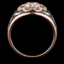2 Ct Gypsy Solitaire Men’s Ring Round Old Miner Real Natural Earth Mined Diamond Flower Style