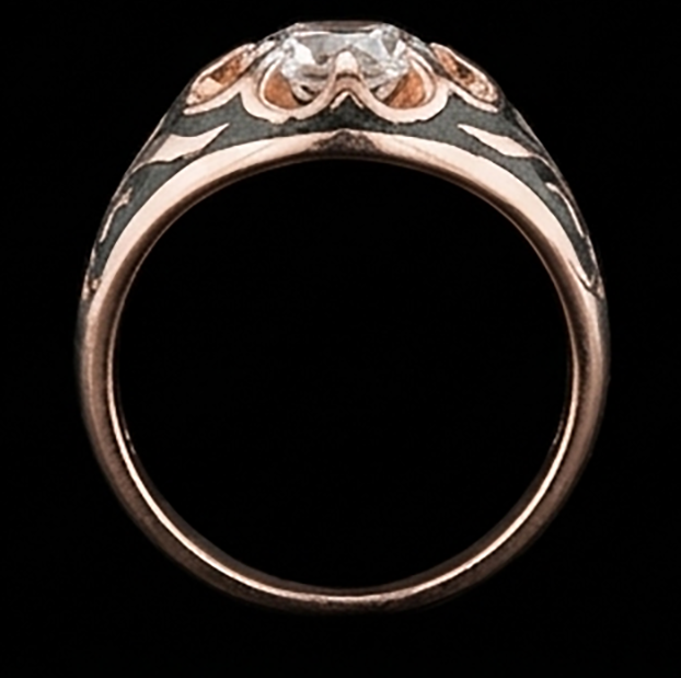 2 Ct Gypsy Solitaire Men’s Ring Round Old Miner Real Natural Earth Mined Diamond Flower Style
