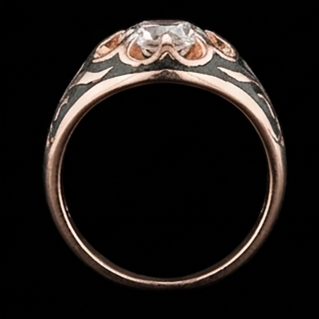 2 Ct Gypsy Solitaire Men’s Ring Round Old Miner Real Natural Earth Mined Diamond Flower Style