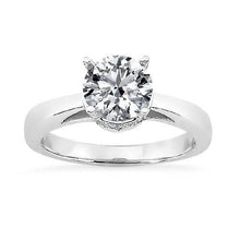 2 Ct Hidden Halo Round Natural Brilliant Diamond Solitaire Ring White Gold