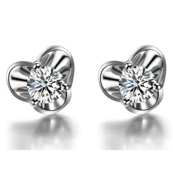 2 Ct Ladies Round Brilliant Cut Real Diamonds Stud Earrings White Gold