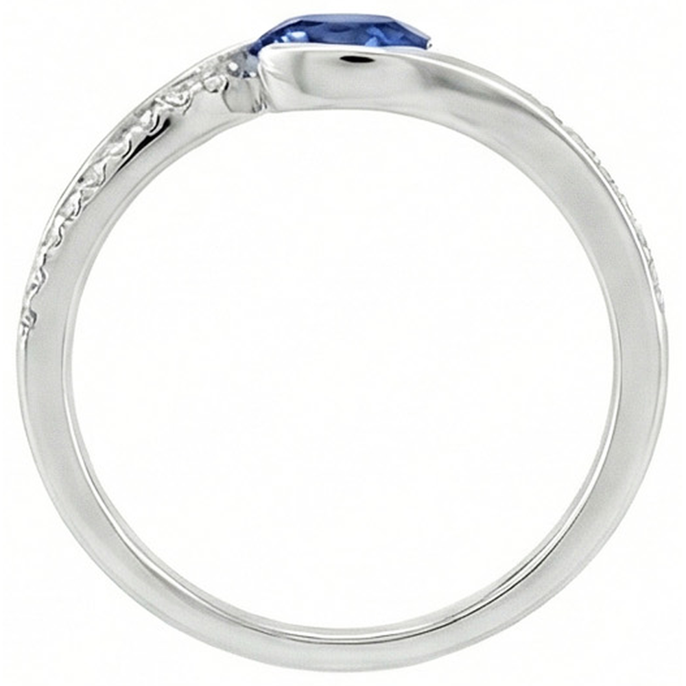 2 Ct Oval Cut Sri Lanka Sapphire And Natural Earth Mined Diamond Ring White Gold 14K