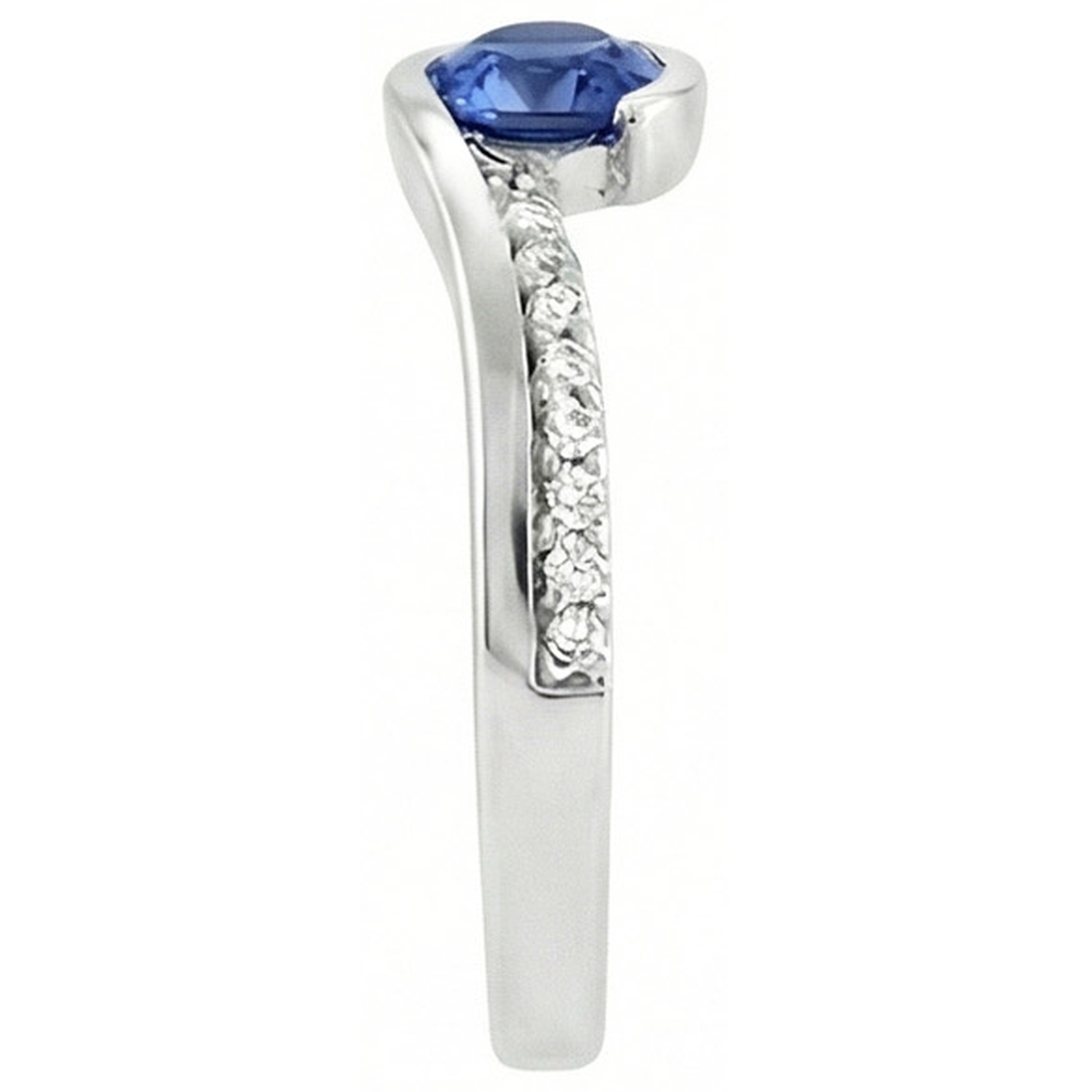 2 Ct Oval Cut Sri Lanka Sapphire And Natural Earth Mined Diamond Ring White Gold 14K