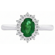 2 Ct Oval Shaped Green Emerald And Natural Earth Mined Diamond Wedding Ring White Gold 14K