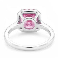 2 Ct Pink Sapphire And Natural Earth Mined Diamond Ring 14K White Gold