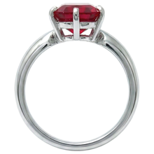 2 Ct Prong Set Radiant Red Ruby White Gold 14K Solitaire Ring