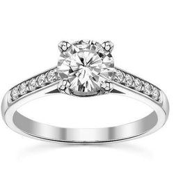 2 Ct Real Diamond Wedding Ring Women Jewelry White Gold 14K