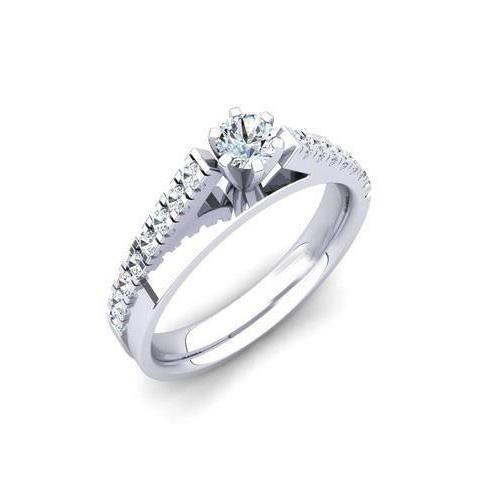 2 Ct Round Cut Natural Diamond Anniversary Ring 14K White Gold