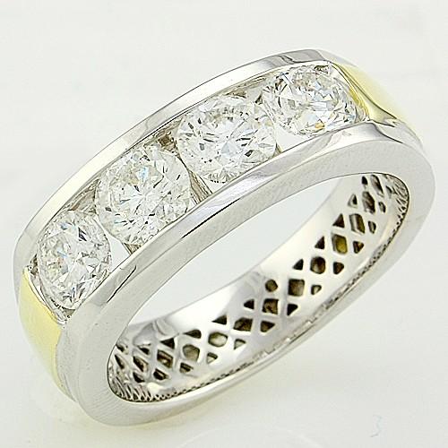 2 Ct Round Cut Real Diamond Men's Band Jewelry New