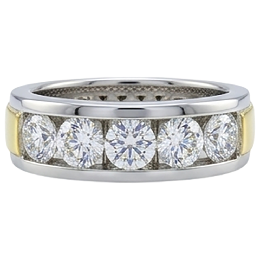 2 Ct Round Cut Real Natural Earth Mined DIAMOND ( NOT LAB GROWN ) Men's Band Jewellery New