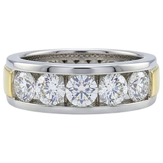 2 Ct Round Cut Real Natural Earth Mined DIAMOND ( NOT LAB GROWN ) Men's Band Jewellery New