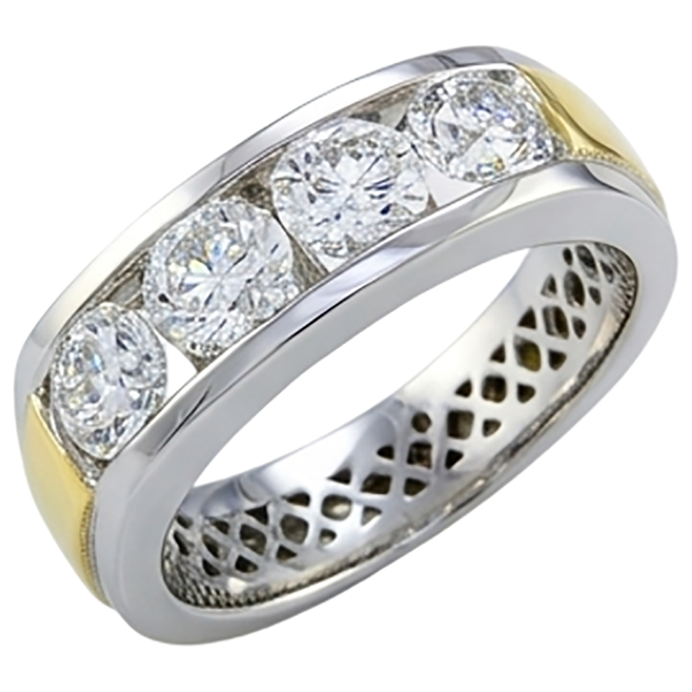 2 Ct Round Cut Real Natural Earth Mined DIAMOND ( NOT LAB GROWN ) Men's Band Jewellery New