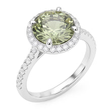 2 Ct Round Green Sapphire Natural Earth Mined Diamond Wedding Ring