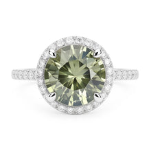 2 Ct Round Green Sapphire Natural Earth Mined Diamond Wedding Ring