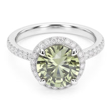 2 Ct Round Green Sapphire Natural Earth Mined Diamond Wedding Ring