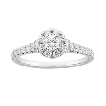 2 Ct Round Prong Set Diamond Real Wedding Ring Halo 14K White Gold