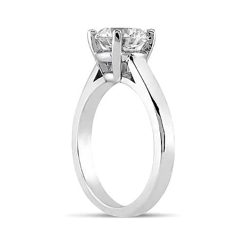 2 Ct Round Real Diamond Women Wedding Solitaire Ring