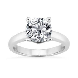 2 Ct Round Real Diamond Women Wedding Solitaire Ring