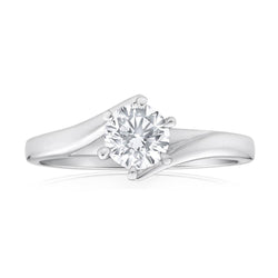 2 Ct Six Prong Set Solitaire Round Cut Real Diamond Wedding Ring